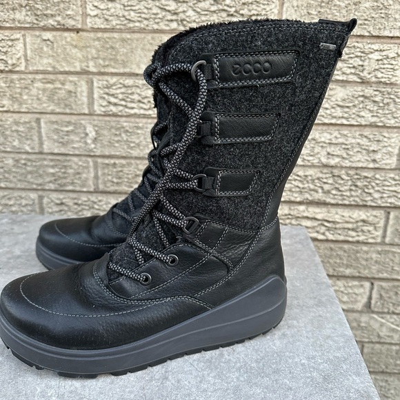 Ecco Womans Noyce Gore-tex High Snow Boots black size 8 - Picture 3 of 8